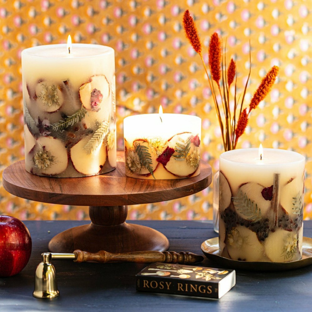Plow & Hearth Spicy Apple Small Round Botanical Candle