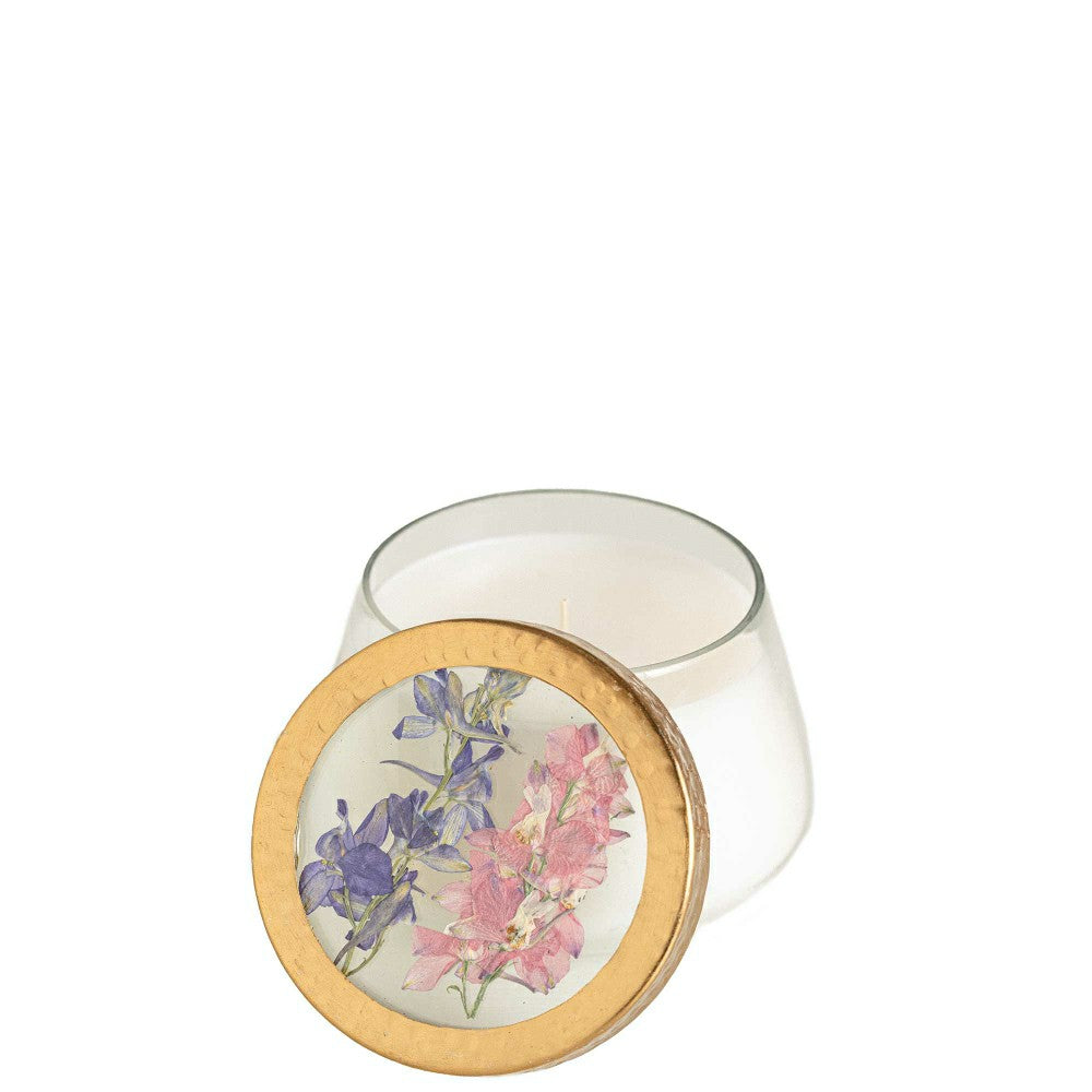 Plow & Hearth Roman Lavender Medium Pressed Floral Candle