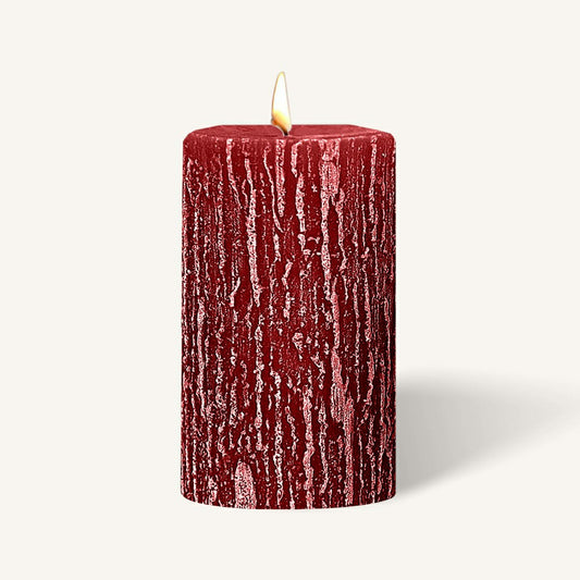 Plow & Hearth Timberline Pillar Candles - Rubin Red - 3" x 5" - 6 Pack