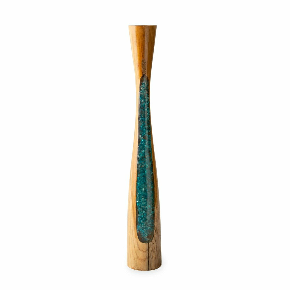 Plow & Hearth Glass Infused Tall Candleholder