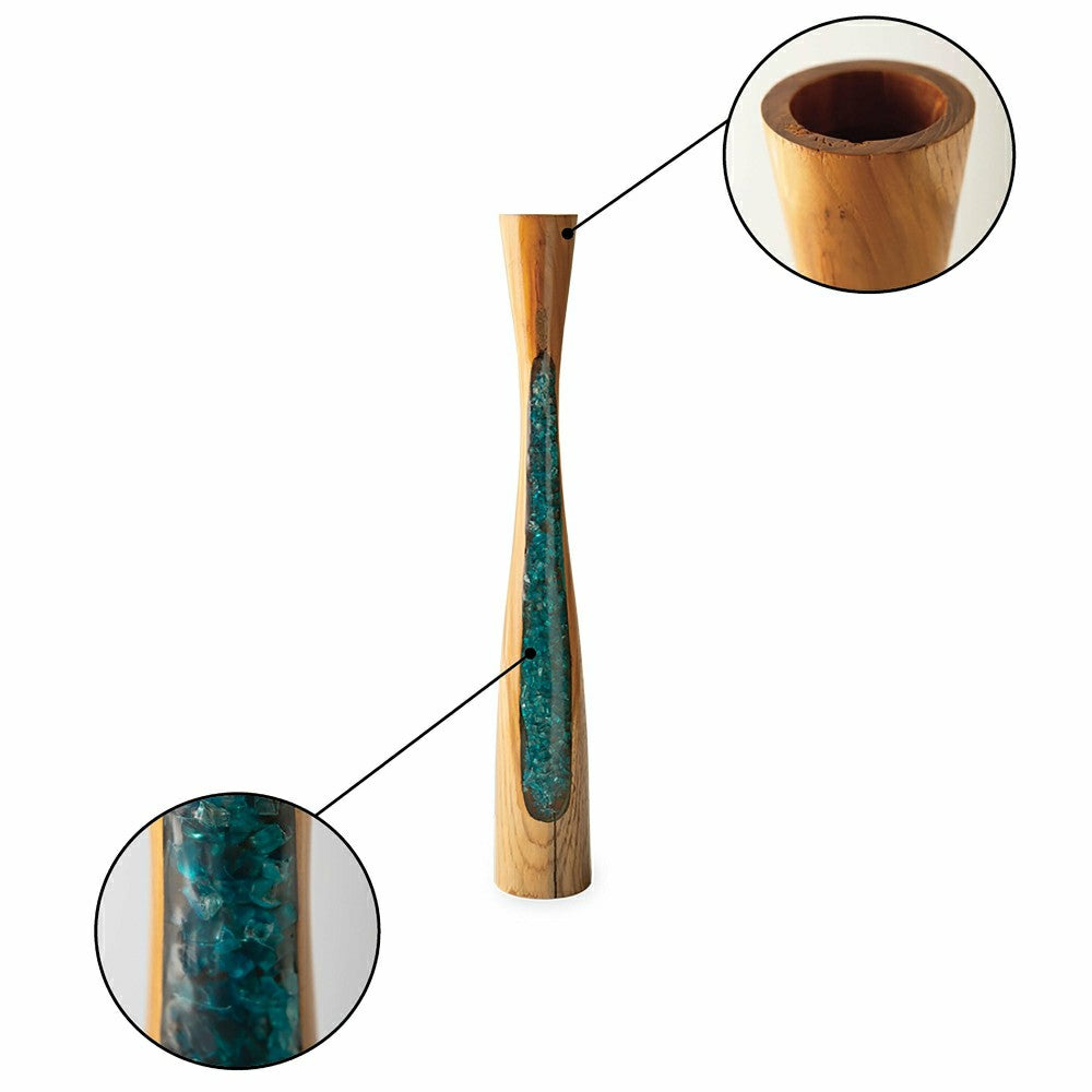 Plow & Hearth Glass Infused Tall Candleholder