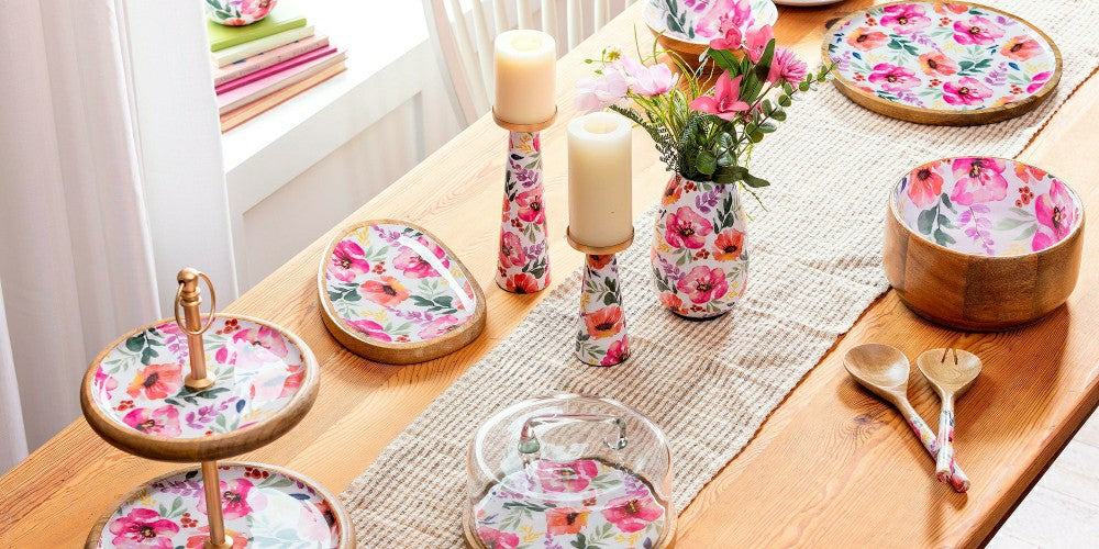 Plow & Hearth Pastels of Nature Metal Candle Holder Set
