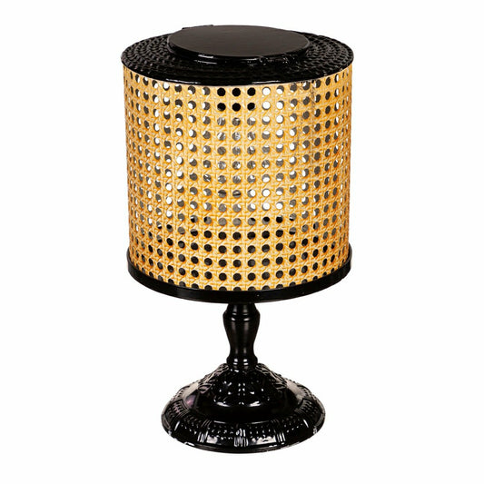 Plow & Hearth LED Table Top Lantern, Faux Cane