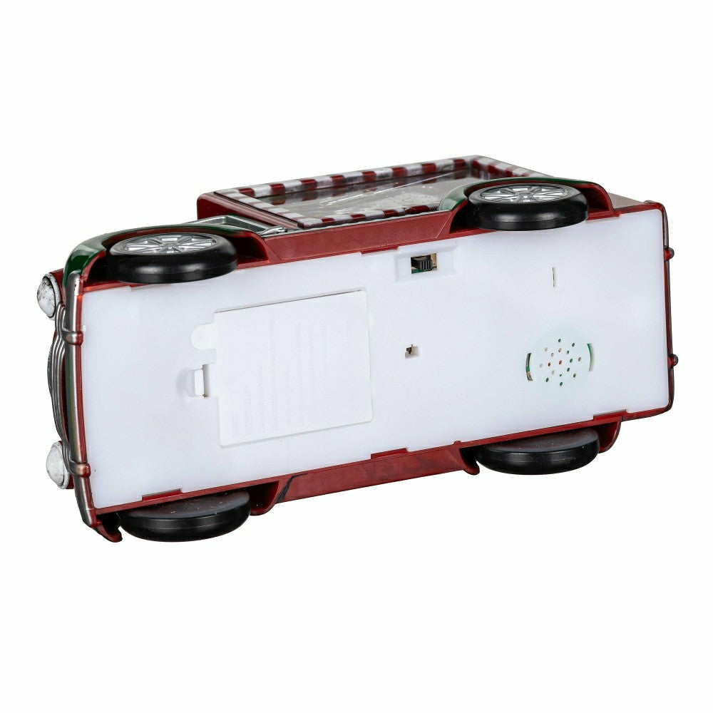 Plow & Hearth Sugar & Stripes Bright LED Table Decor Santa and Mrs. Claus in Truck P