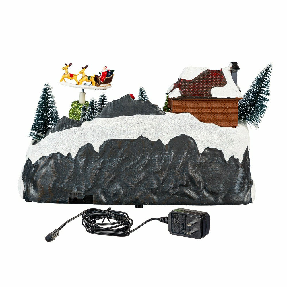 Plow & Hearth Heartfelt Cheer LED Table Decor Plastic Christmas Winter Scene, Motion
