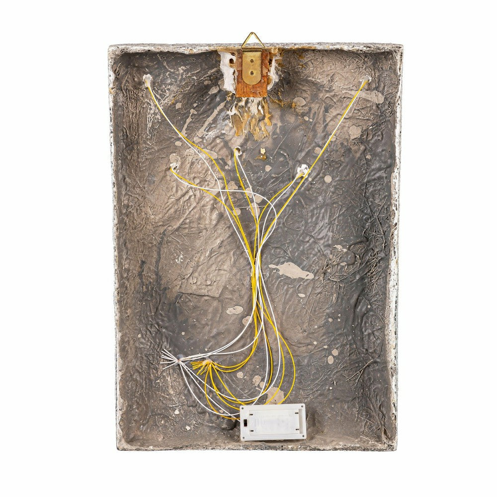 Plow & Hearth Heartfelt Cheer Indoor Wall Decor, LED MGO Textured Wall, Santa