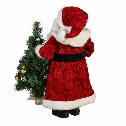 Plow & Hearth Traditional Santa LED Table Decor Traditional Santa Fabric, 18.75"H