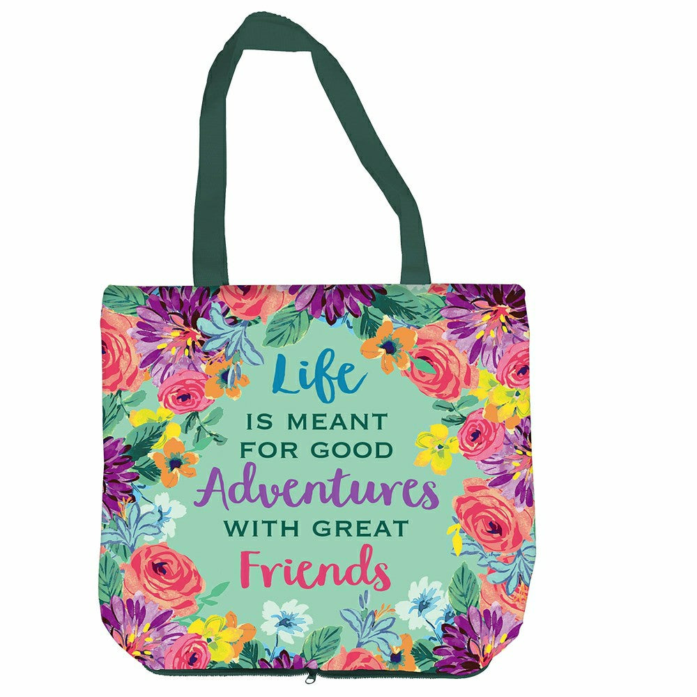 Plow & Hearth Life Is Meant For Good Adventures Ceramic Perfect Cup and Compact Tote