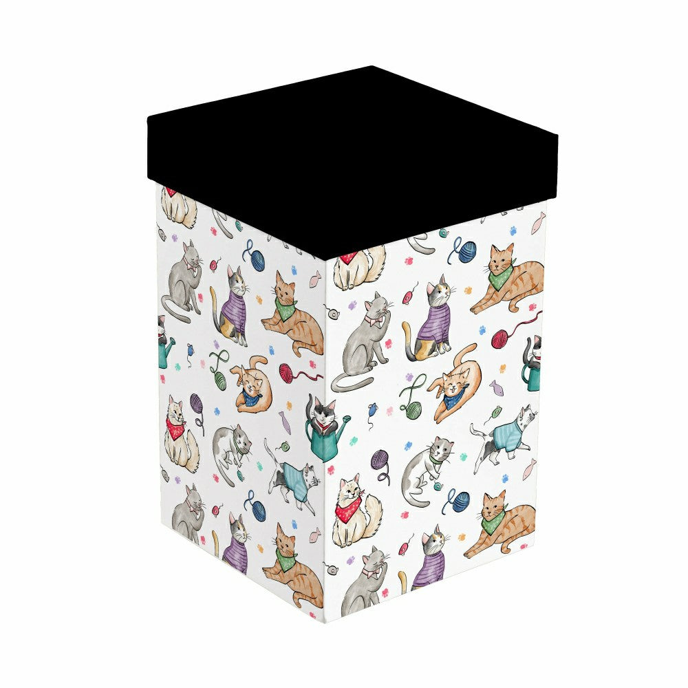Plow & Hearth Hillside Pasture Pet Travel Cup Ceramic Perfect Cup, Cats Playing, 17o