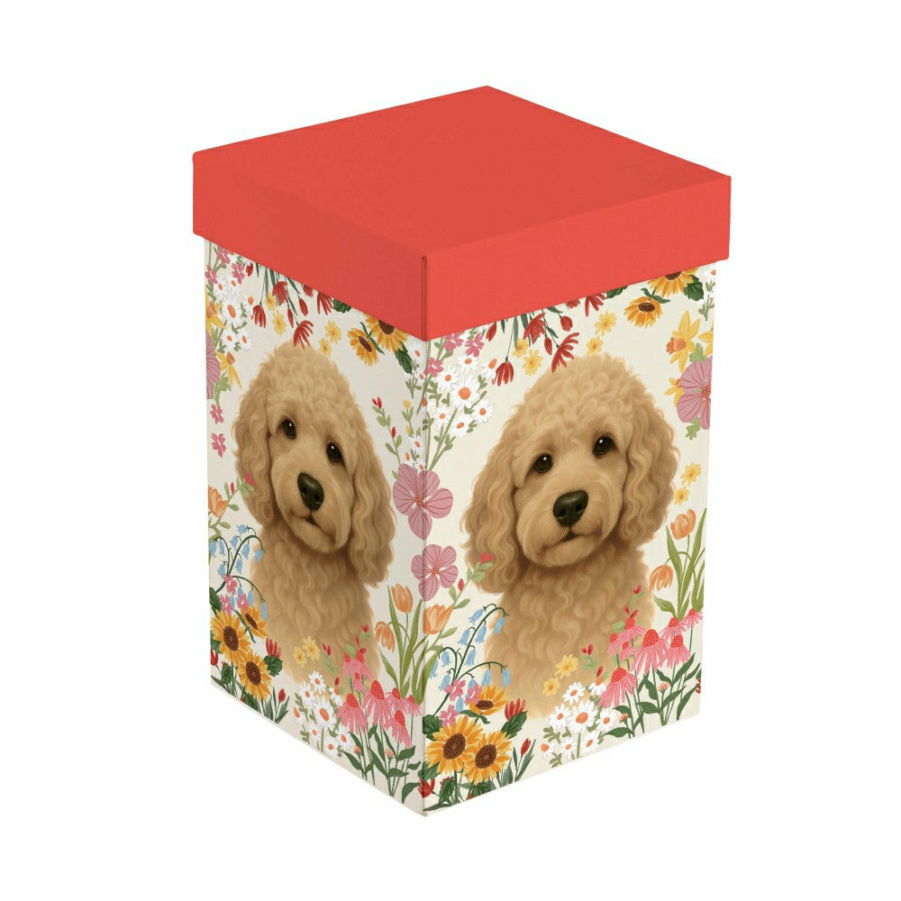 Plow & Hearth Hillside Pasture Pet Travel Cup Ceramic Perfect Cup, Golden Doodle Dog
