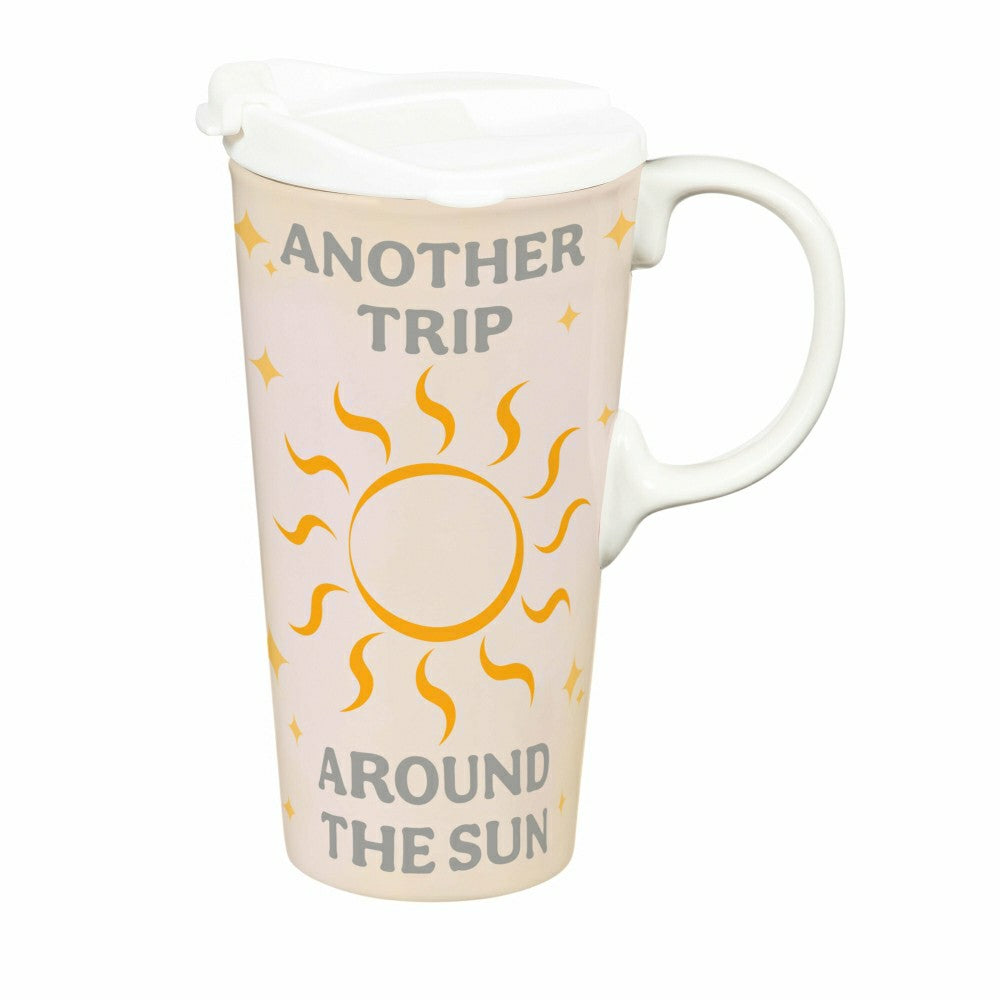 Plow & Hearth This Calls For Cake Travel Cup Ceramic Perfect Cup, Another Trip Aroun