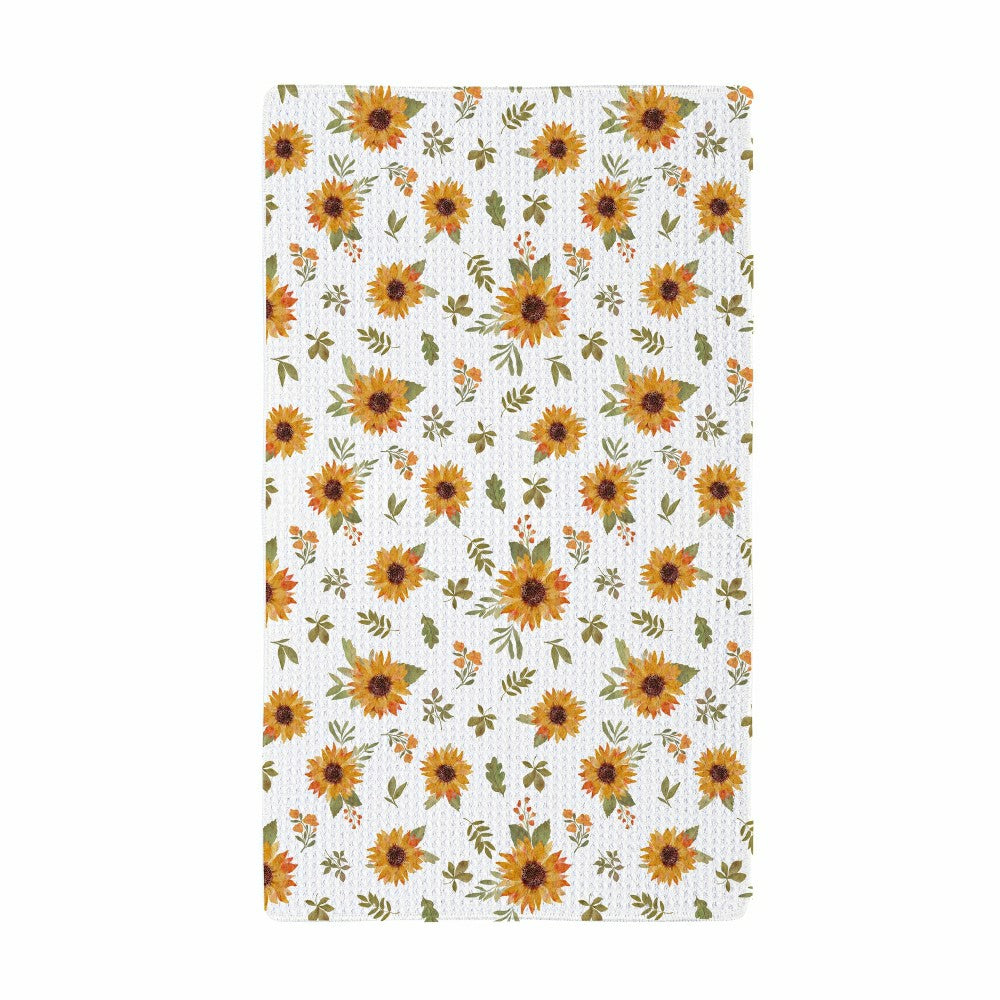 Plow & Hearth VivaStyle Sunflower Fields Kitchen Gift Set Quick Dry, 1pc Towel and 2