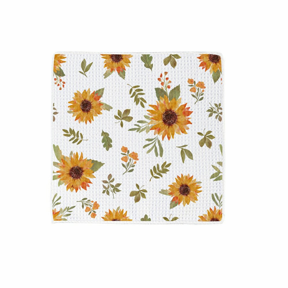 Plow & Hearth VivaStyle Sunflower Fields Kitchen Gift Set Quick Dry, 1pc Towel and 2
