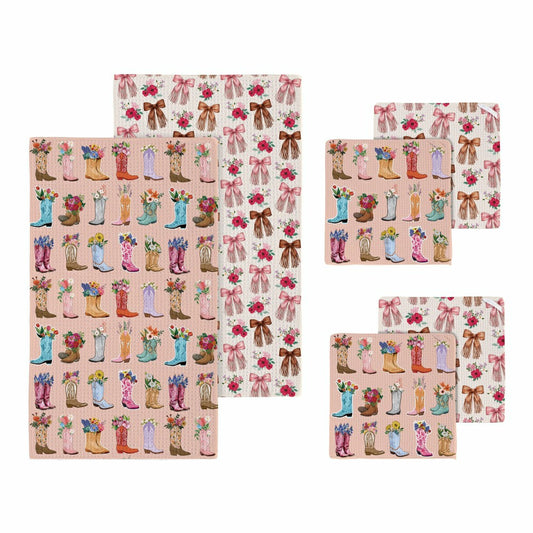 Plow & Hearth Quick Dry 1pc Kitchen Towel and 2pc Dish Cloth Kitchen Gift Set