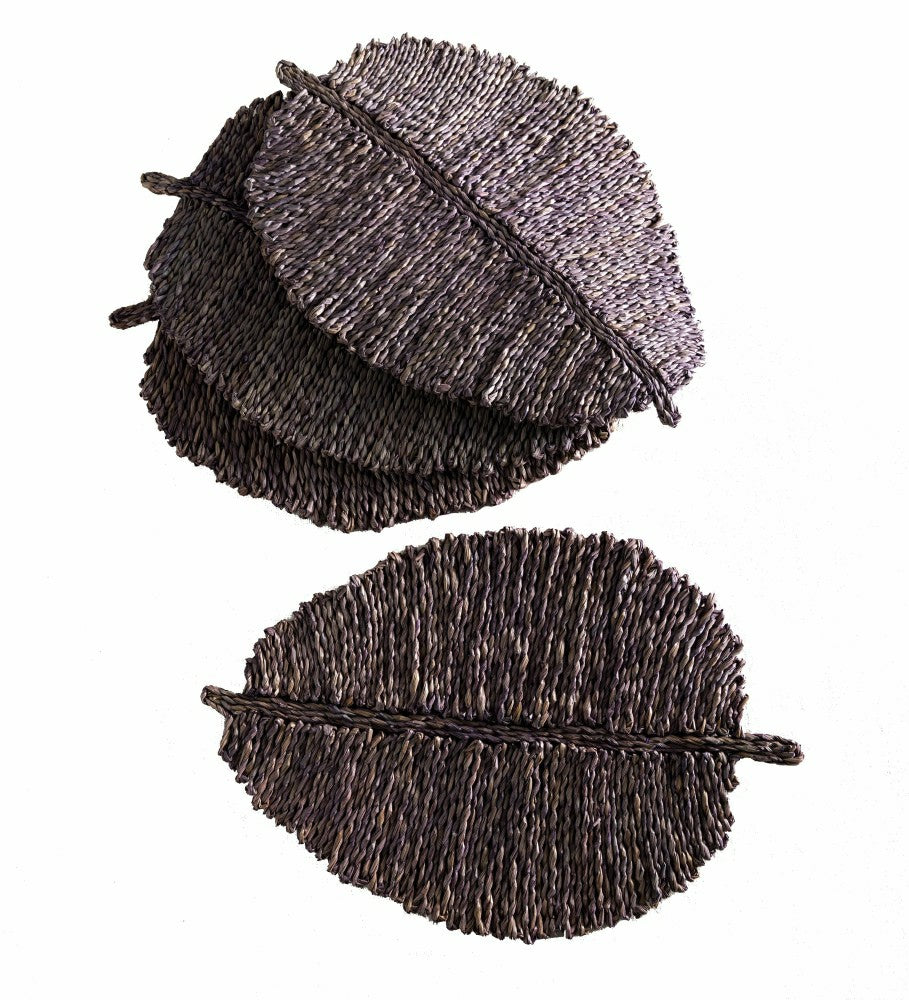Plow & Hearth Leaf Placemats Set of 4 Blue