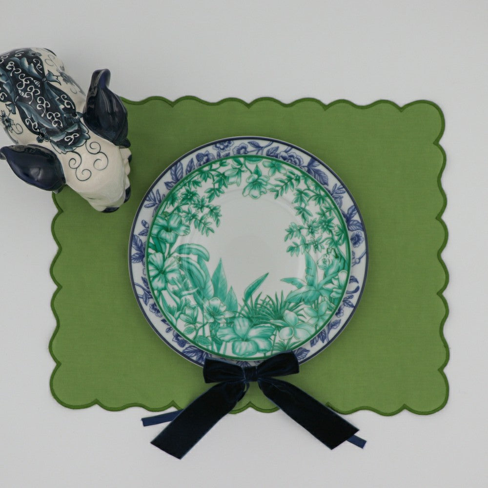Plow & Hearth Monsoon Verdant Starter Plate - Set of 4 (+1 Bonus Plate)