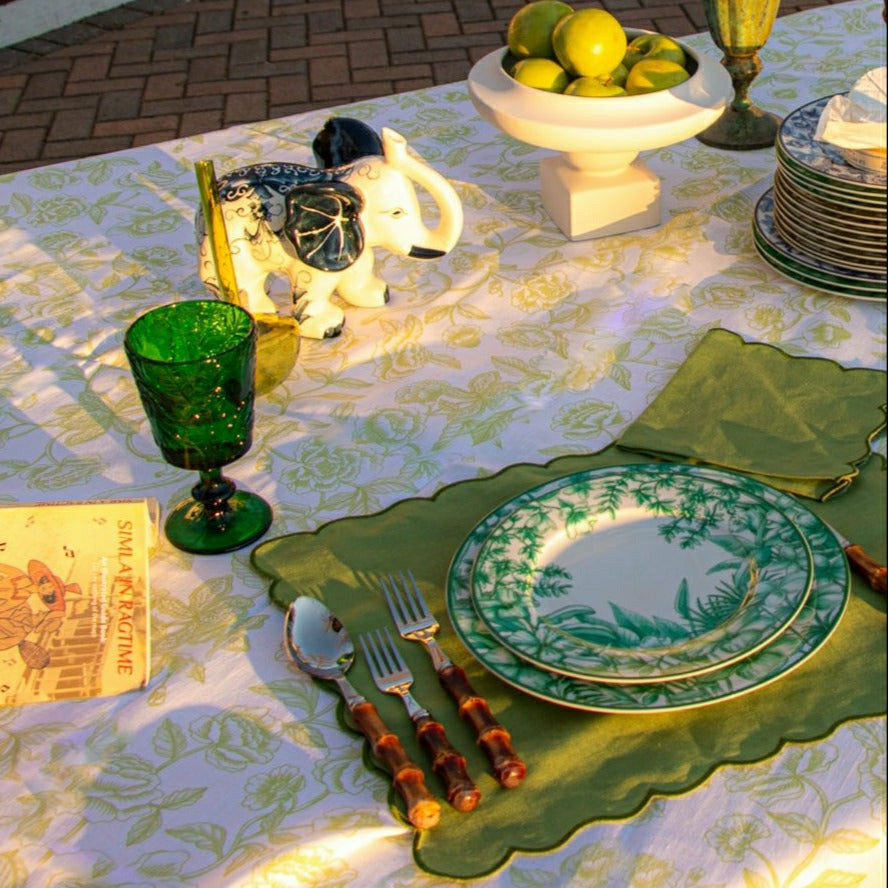 Plow & Hearth Monsoon Verdant Starter Plate - Set of 4 (+1 Bonus Plate)