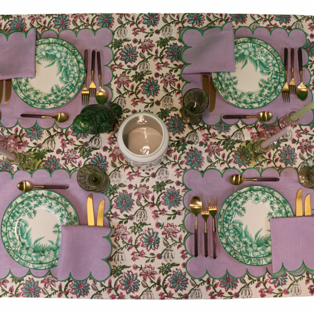 Plow & Hearth Monsoon Verdant Starter Plate - Set of 4 (+1 Bonus Plate)
