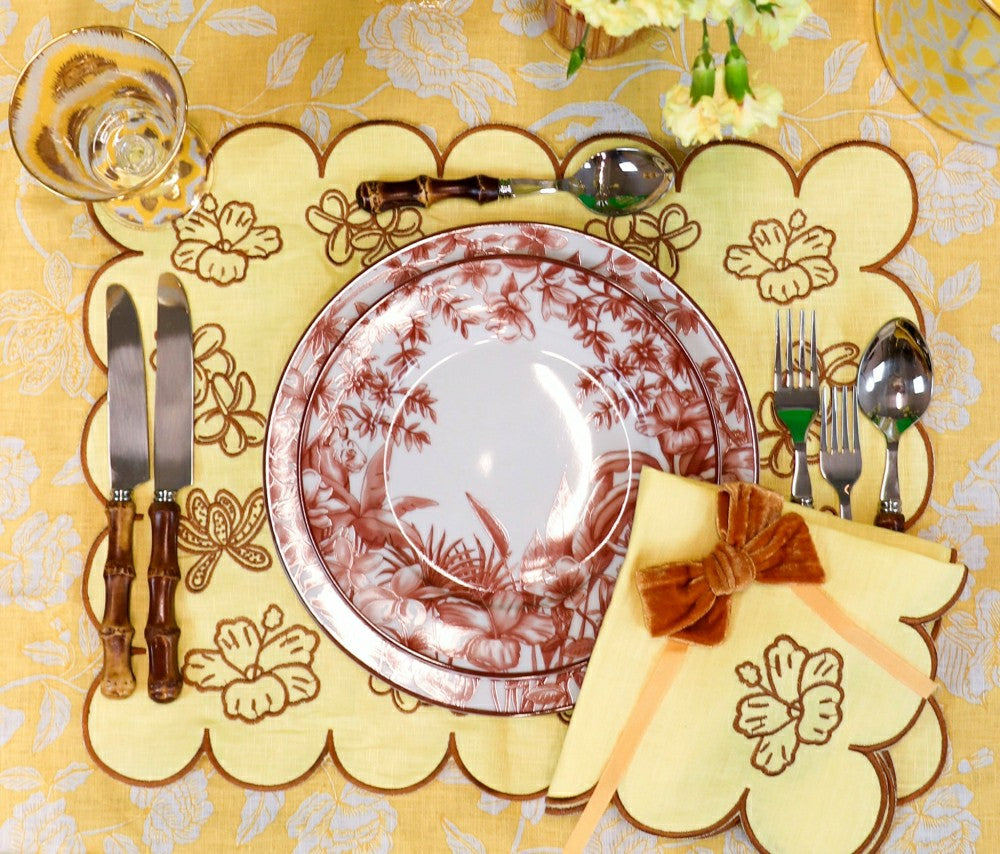 Plow & Hearth Sepia Estate Dinner Plate - Set of 4 (+1 Bonus Plate)