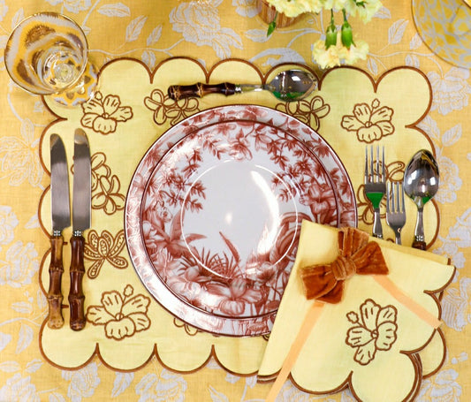 Plow & Hearth Sepia Estate Dinner Plate - Set of 4 (+1 Bonus Plate)