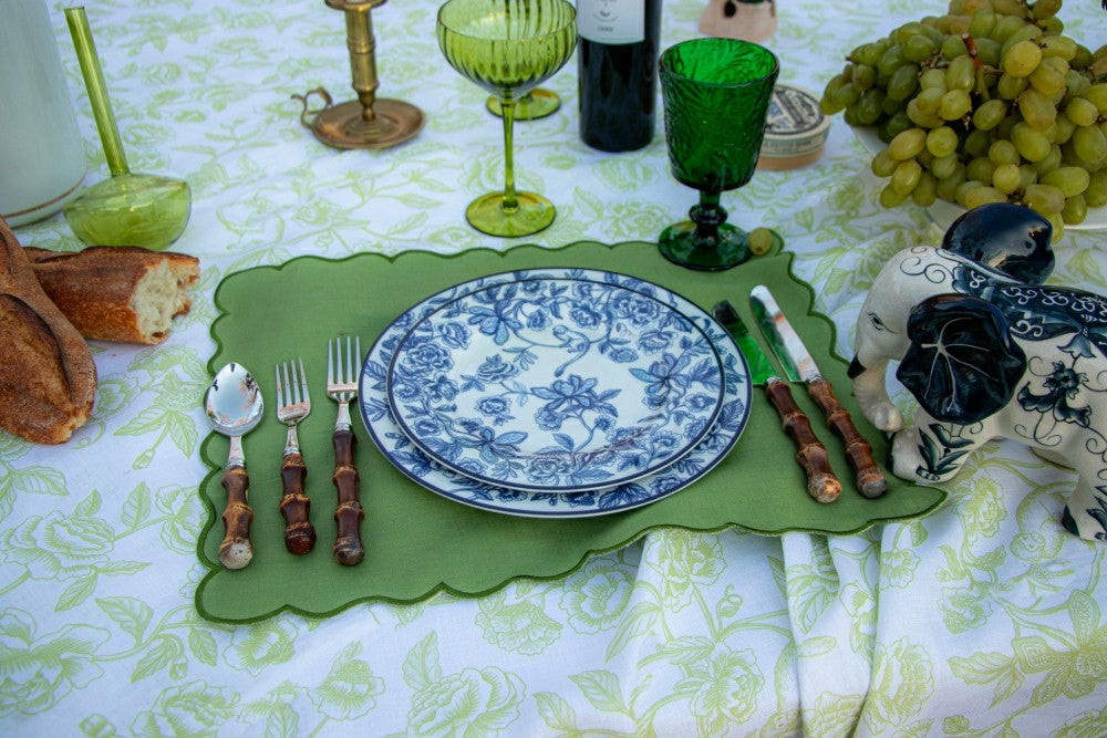 Plow & Hearth Bombay Blue Dinner Plate - Set of 4 (+1 Bonus Plate)