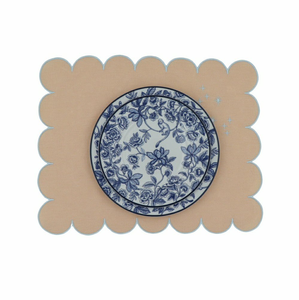 Plow & Hearth Bombay Blue Dinner Plate - Set of 4 (+1 Bonus Plate)