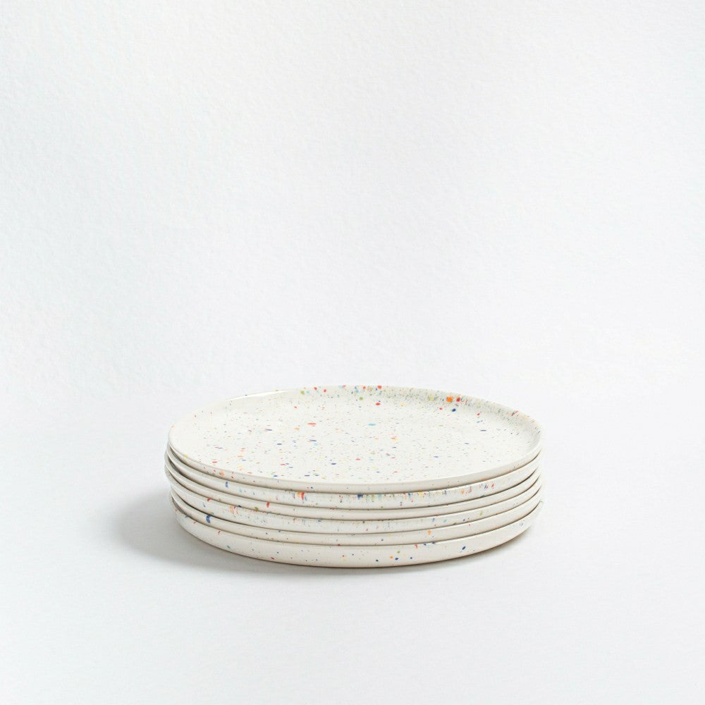 Plow & Hearth White Stoneware Ceramic Dinner Plates 11", Set of 6