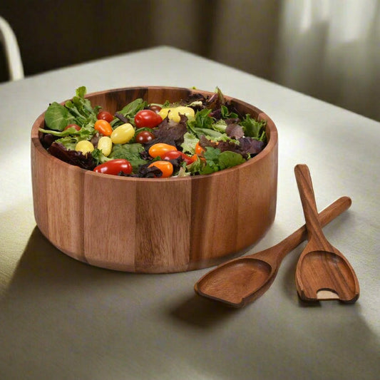 Plow & Hearth Large Salad Bowl with Servers