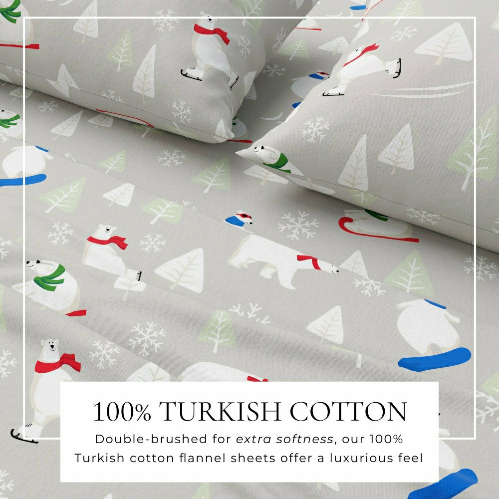 Plow & Hearth 4-Piece Turkish Cotton Flannel Sheet - Stratton Collection