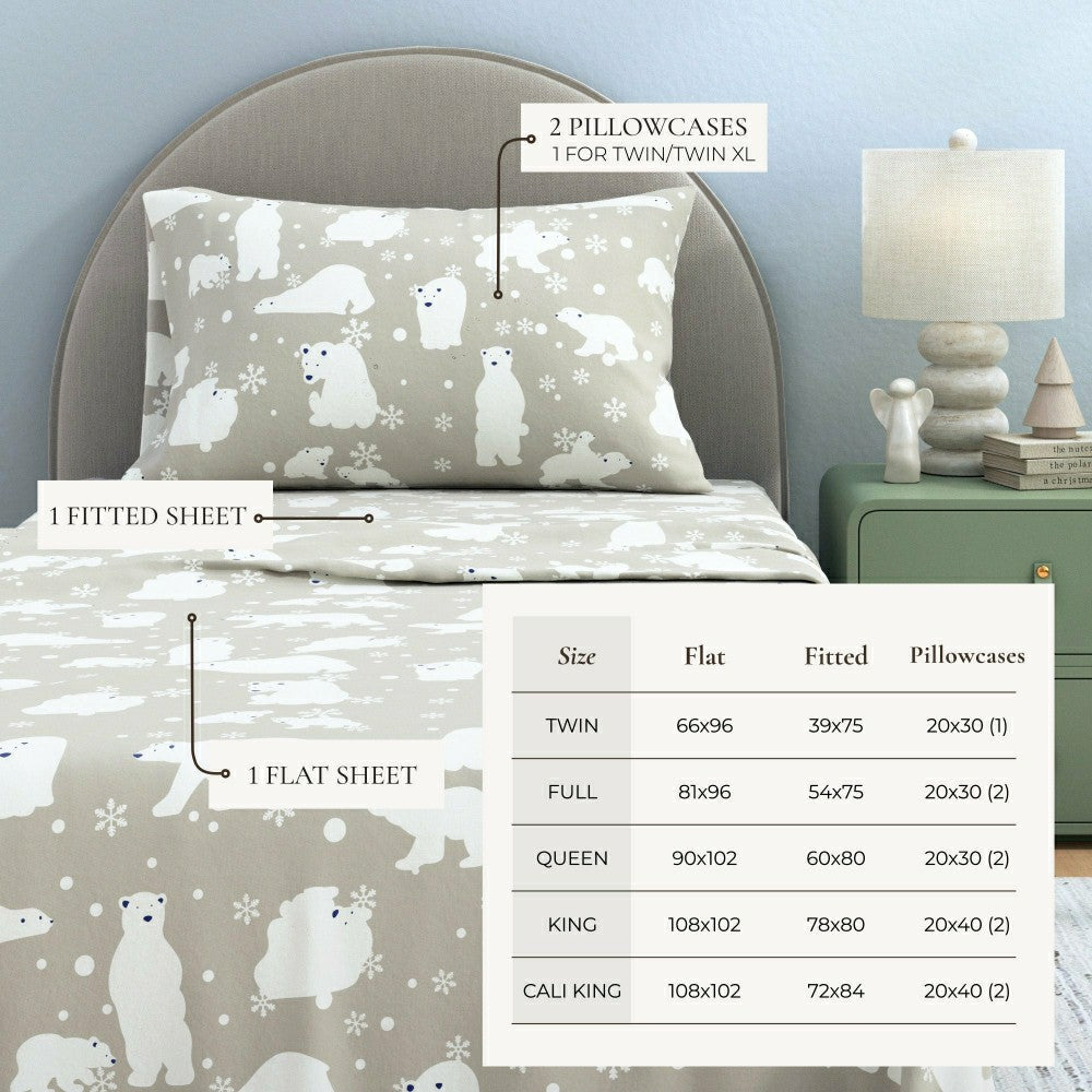 Plow & Hearth 4-Piece Turkish Cotton Flannel Sheet - Stratton Collection