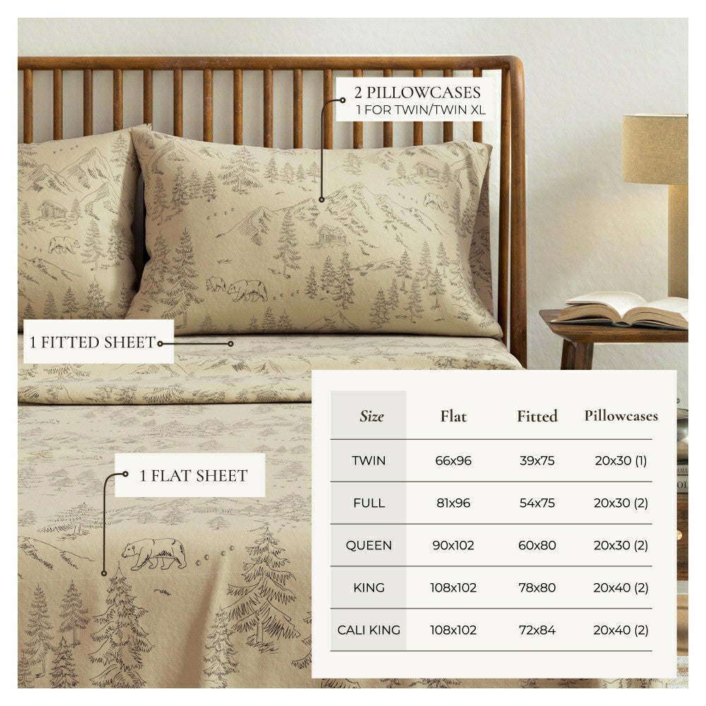 Plow & Hearth 4-Piece Turkish Cotton Flannel Sheet - Stratton Collection