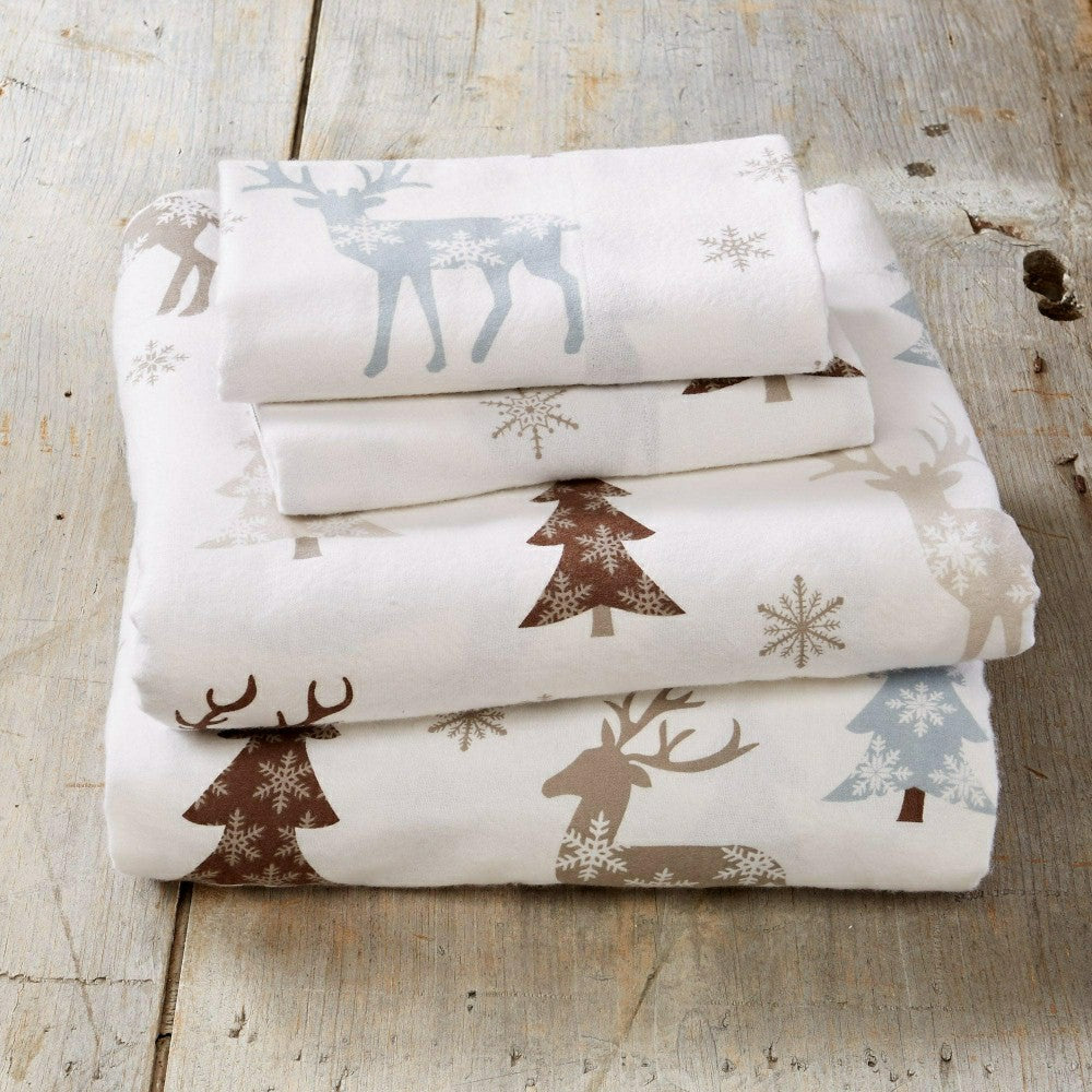 Plow & Hearth 4-Piece Turkish Cotton Flannel Sheet - Stratton Collection