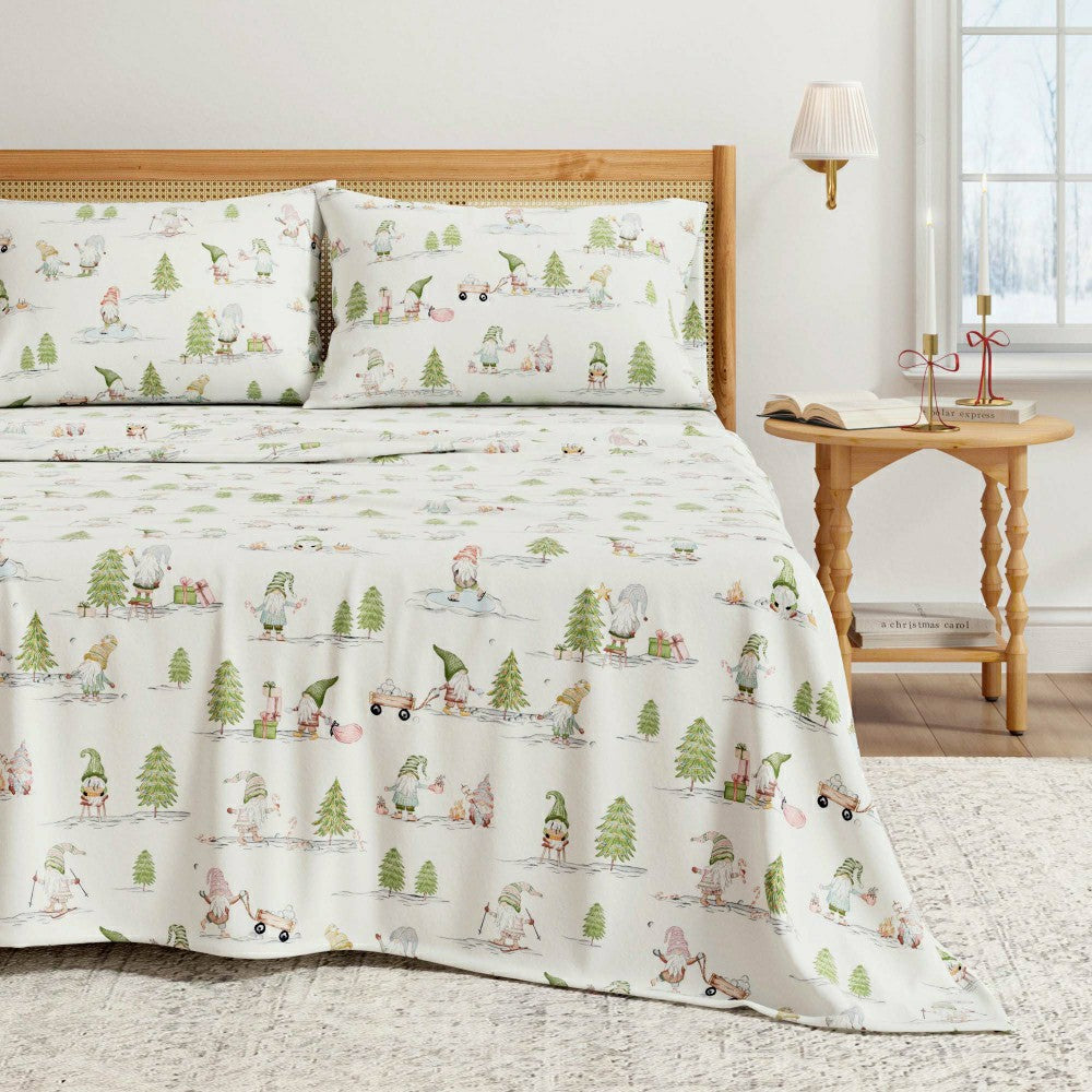 Plow & Hearth Turkish Cotton Flannel Sheet Set - Elevated Holiday Collection