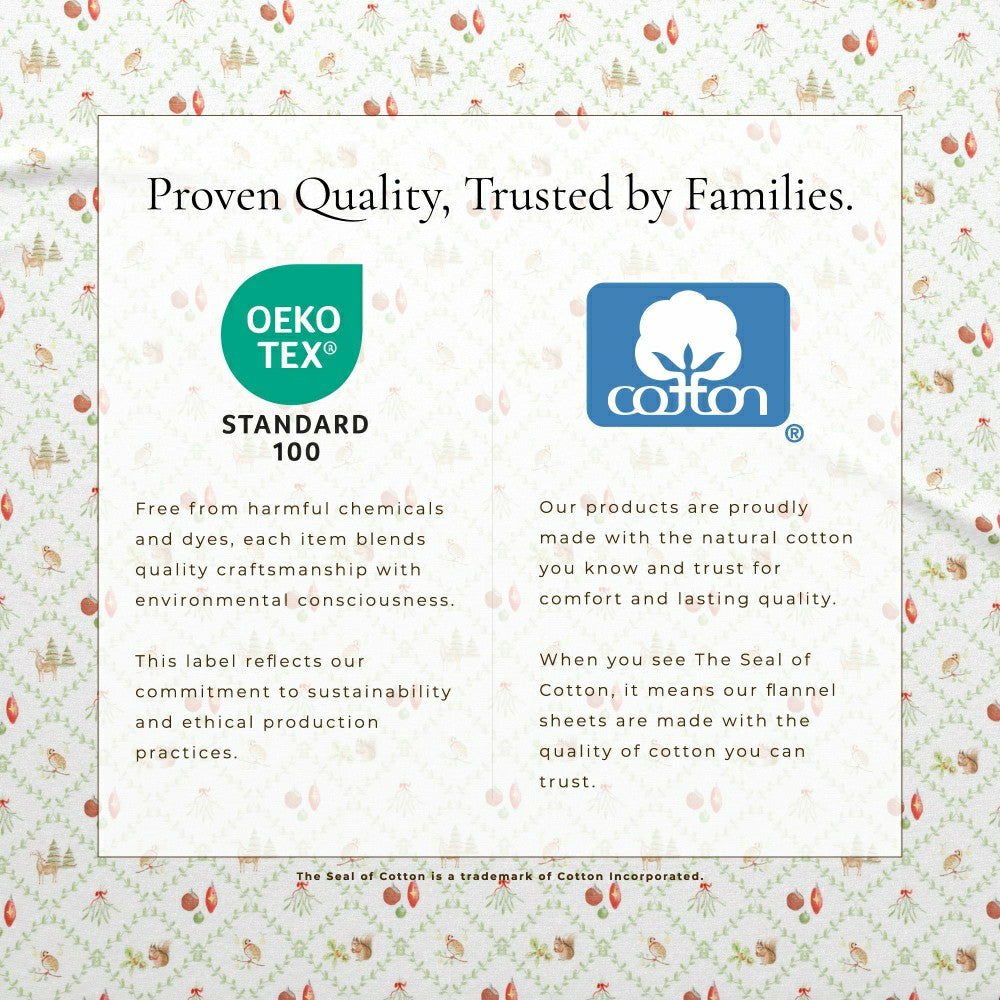 Plow & Hearth Turkish Cotton Flannel Sheet Set - Elevated Holiday Collection