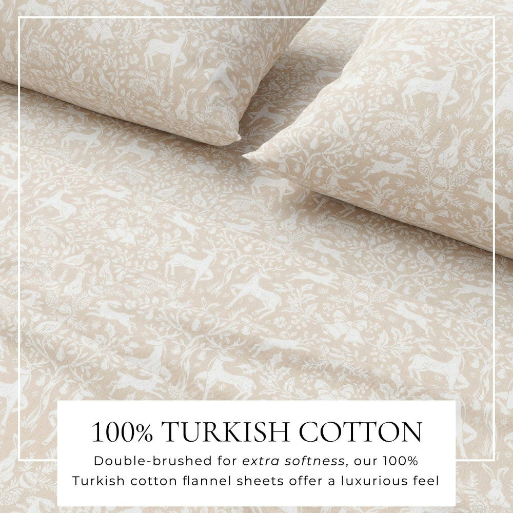 Plow & Hearth Turkish Cotton Flannel Sheet Set - Elevated Holiday Collection