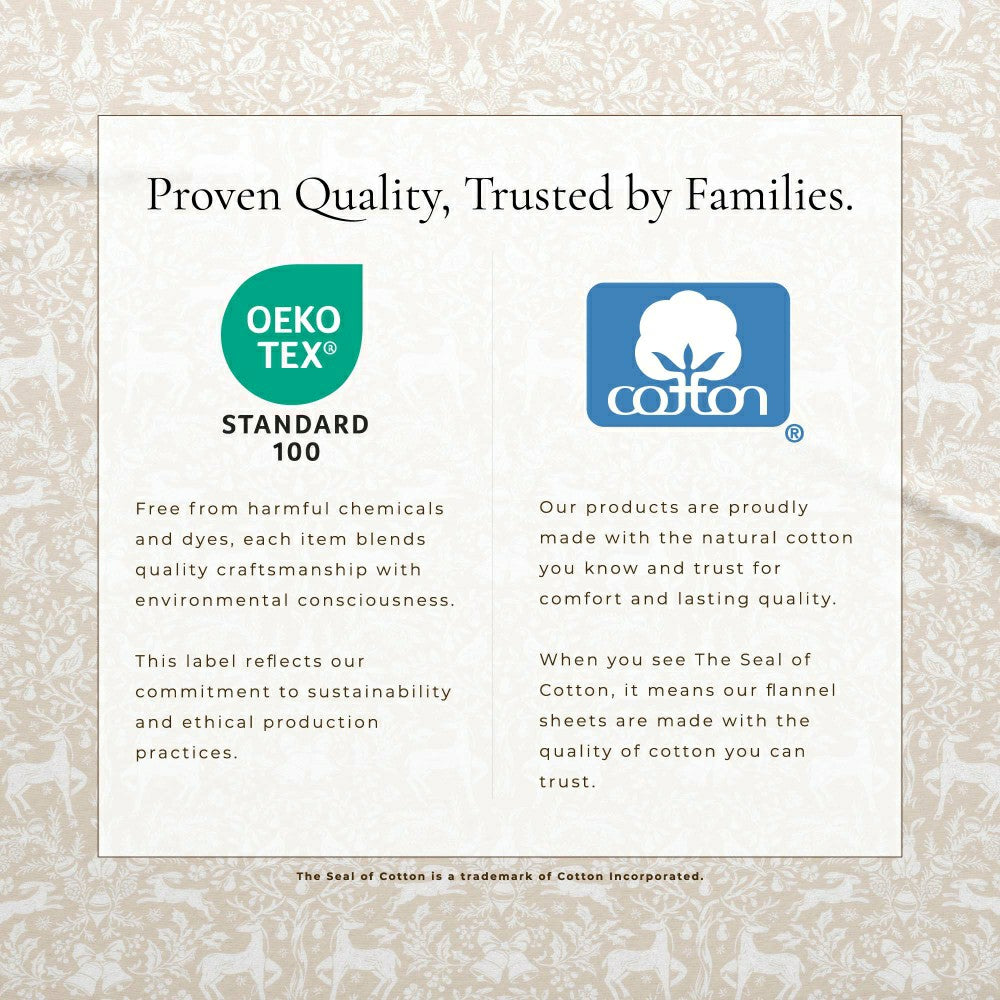Plow & Hearth Turkish Cotton Flannel Sheet Set - Elevated Holiday Collection