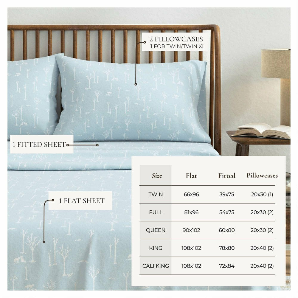 Plow & Hearth Turkish Cotton Flannel Sheet Set - Elevated Lodge Collection
