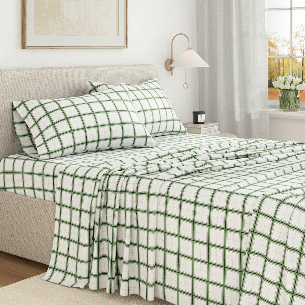 Plow & Hearth Turkish Cotton Flannel Sheet Set - Plaid & Stripe Collection