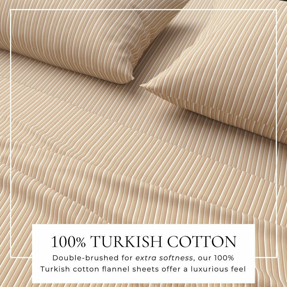 Plow & Hearth Turkish Cotton Flannel Sheet Set - Plaid & Stripe Collection