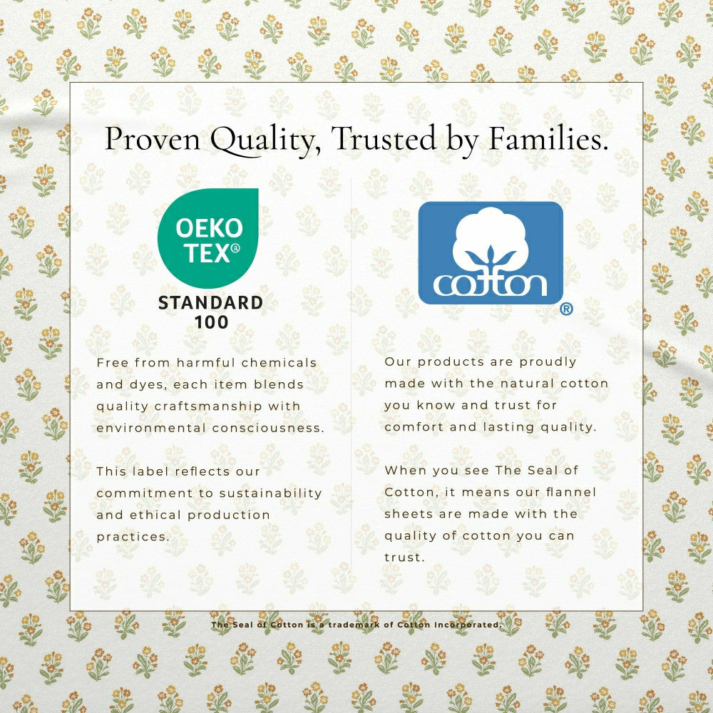Plow & Hearth Turkish Cotton Flannel Sheet Set - Winter Floral Collection