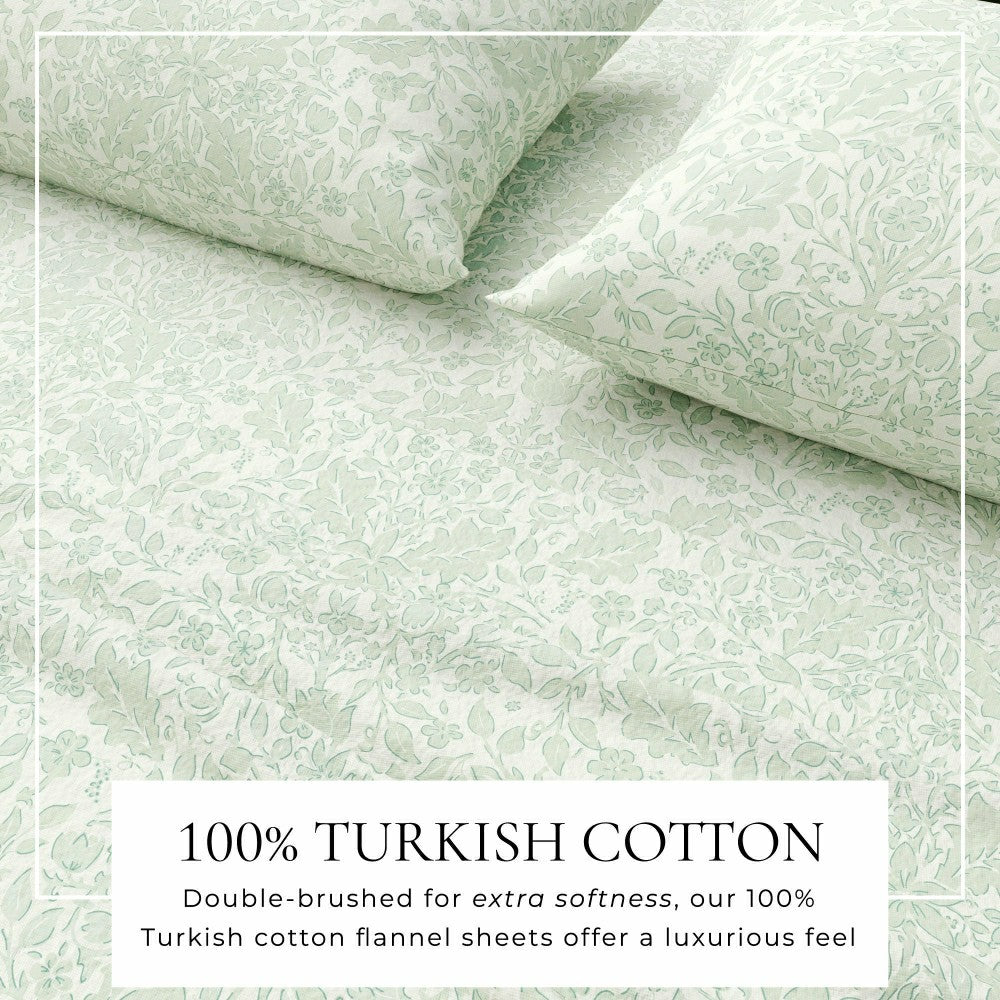 Plow & Hearth Turkish Cotton Flannel Sheet Set - Winter Floral Collection
