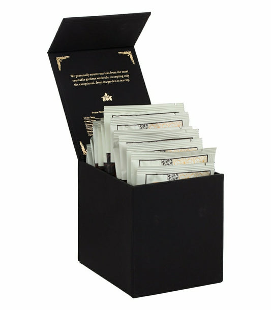 Plow & Hearth Harney Heritage – Herbal & Decaf Wrapped Sachet Sampler Black Box