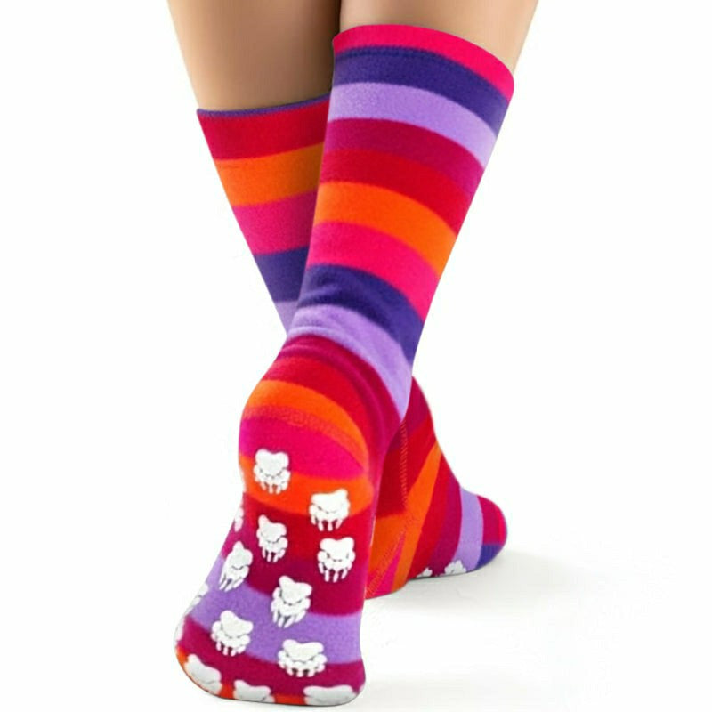 Plow & Hearth Kids' Nonskid Fleece Socks - Jelly Bean
