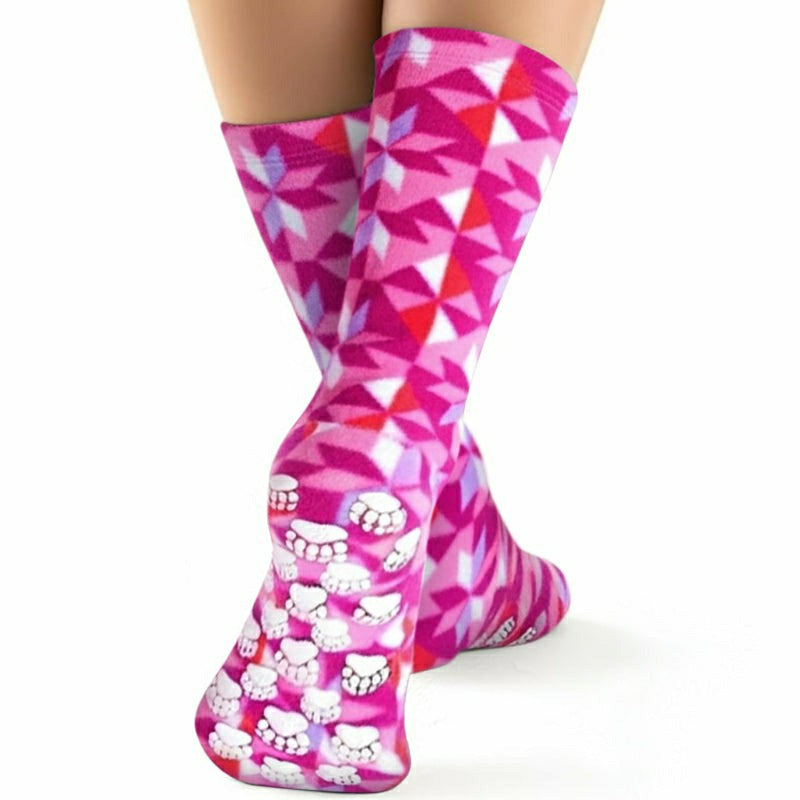 Plow & Hearth Kids' Nonskid Fleece Socks - Kaleidoscope