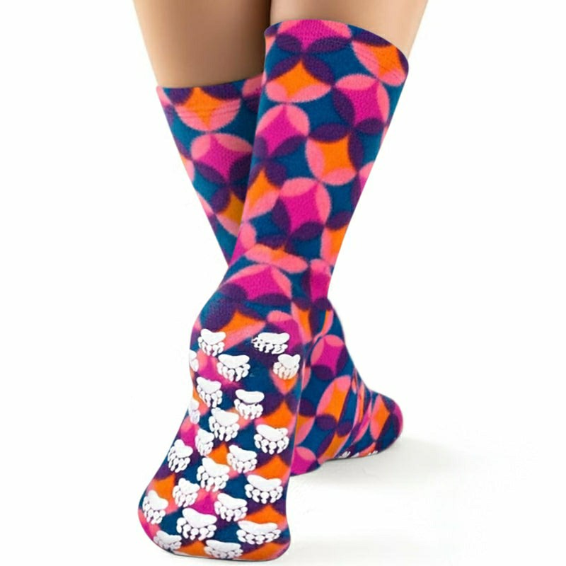 Plow & Hearth Kids' Nonskid Fleece Socks - Art Deco