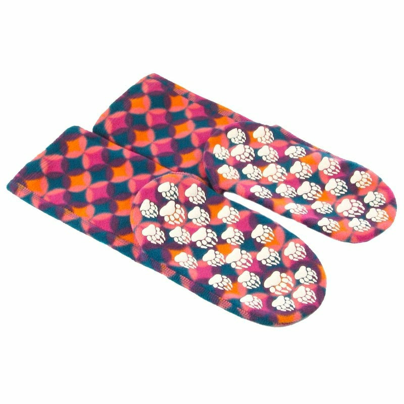 Plow & Hearth Kids' Nonskid Fleece Socks - Art Deco