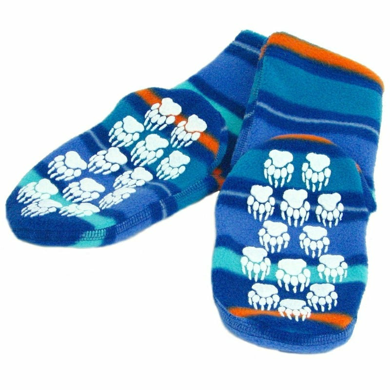 Plow & Hearth Kids' Nonskid Fleece Socks - Jazz Stripes
