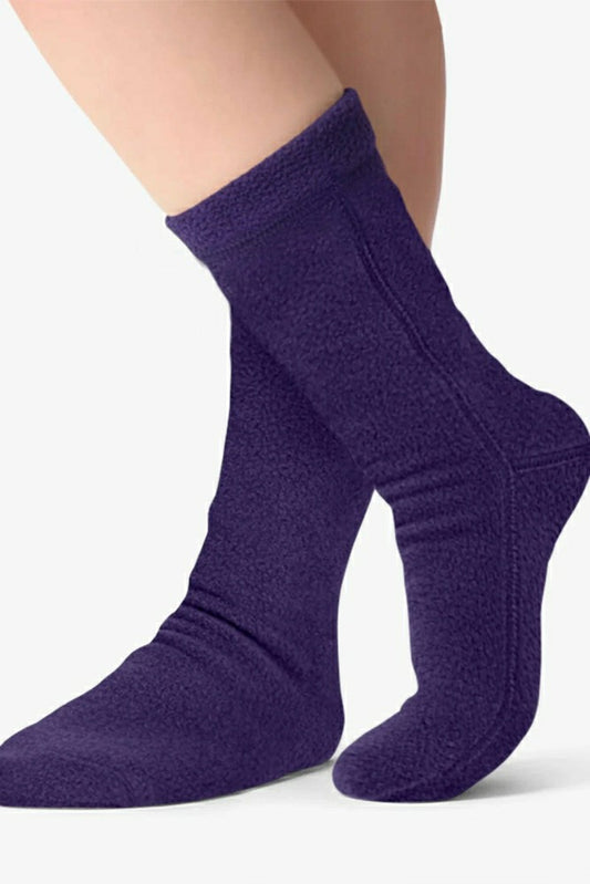 Plow & Hearth Polar Feet Fleece Socks - Purple Rain
