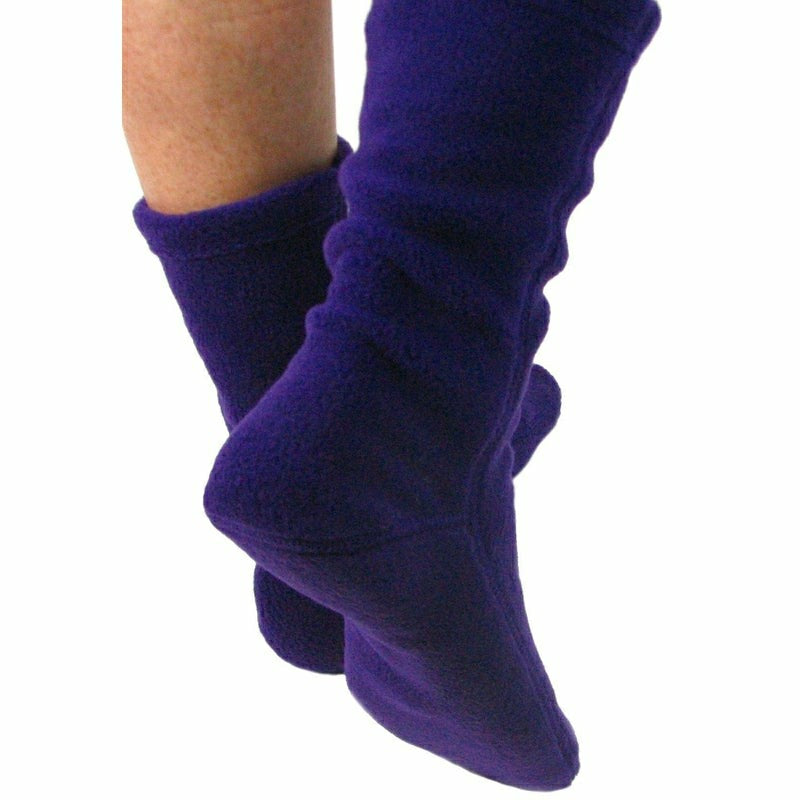 Plow & Hearth Polar Feet Fleece Socks - Purple Rain