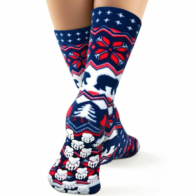 Plow & Hearth Kids' Nonskid Fleece Socks - Polar Bear